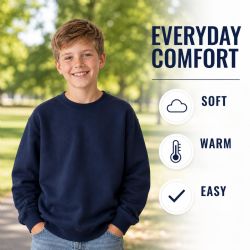 24 Bulk Youth Cotton Crew Neck Sweat Shirt Assorted Colors Size 2xlarge
