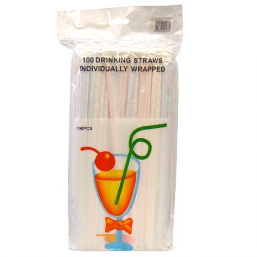 Wholesale Drinking Straws Individually Wrapped (100 Count) at