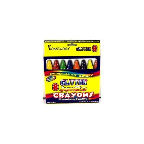 48 Bulk Jumbo Crayons Glitter Boxed 8 Count at