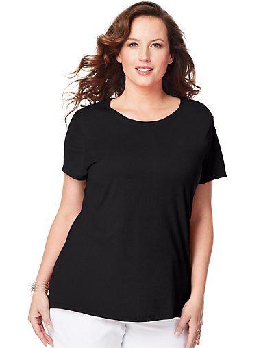 12 Bulk Womans Cotton T-Shirt In Black Size 4xlarge