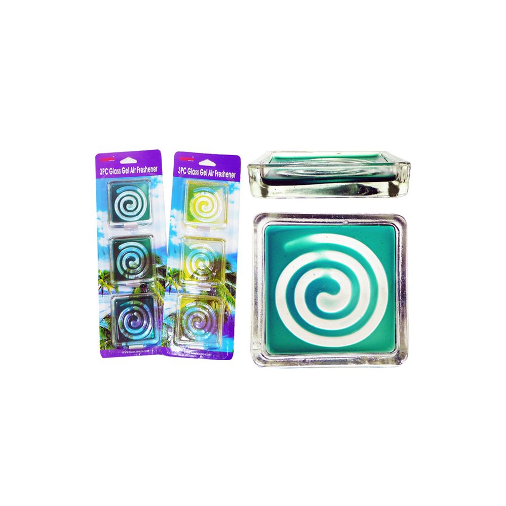 72 Bulk Glass Gel AiRFreshener 3pc 3asst at