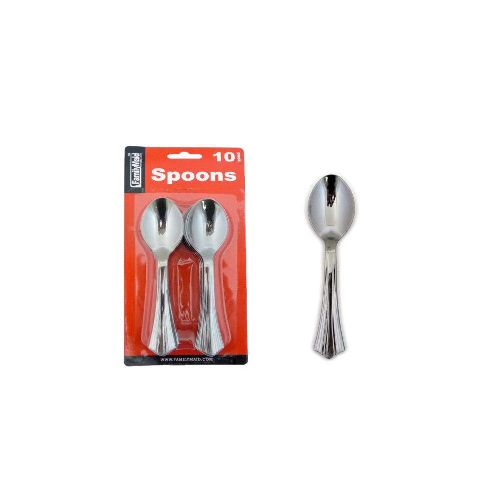 72 Bulk Spoon 10pc Disposable Plastic at