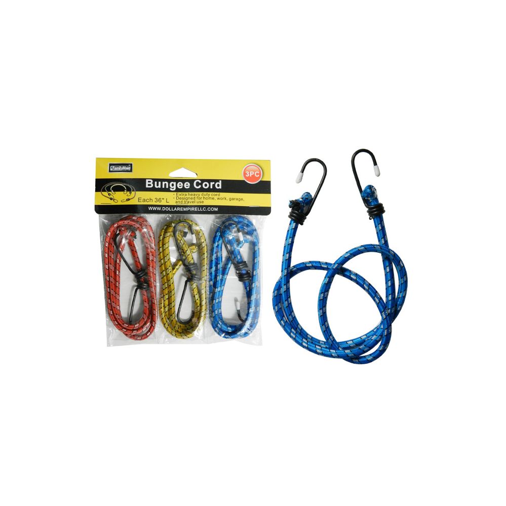 96 Bulk 3 Piece Bungee Cords at