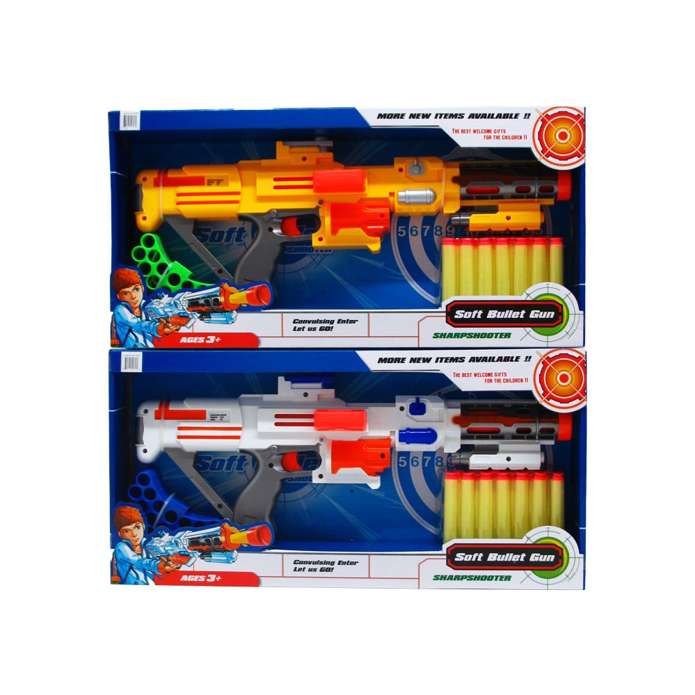 12 Bulk 17" Foam Dart Toy Machine Gun In Open Box, Assorted at