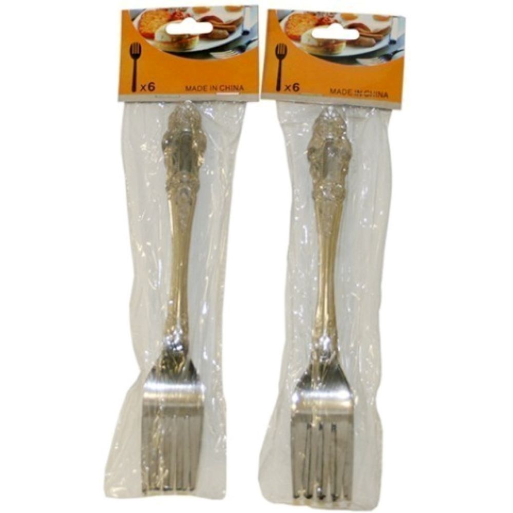 100 Bulk 6pc Forks Heavy Duty Metal at