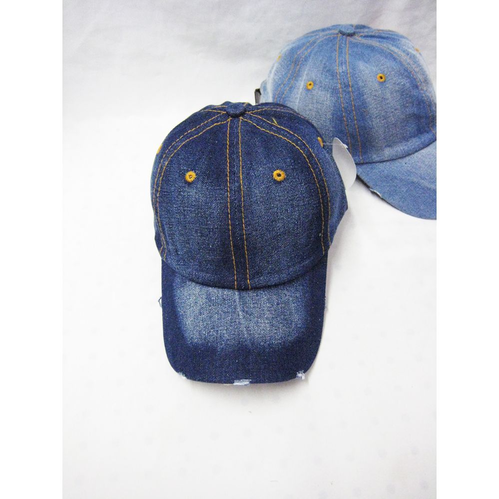 24 Bulk Plain Denim Baseball Cap at