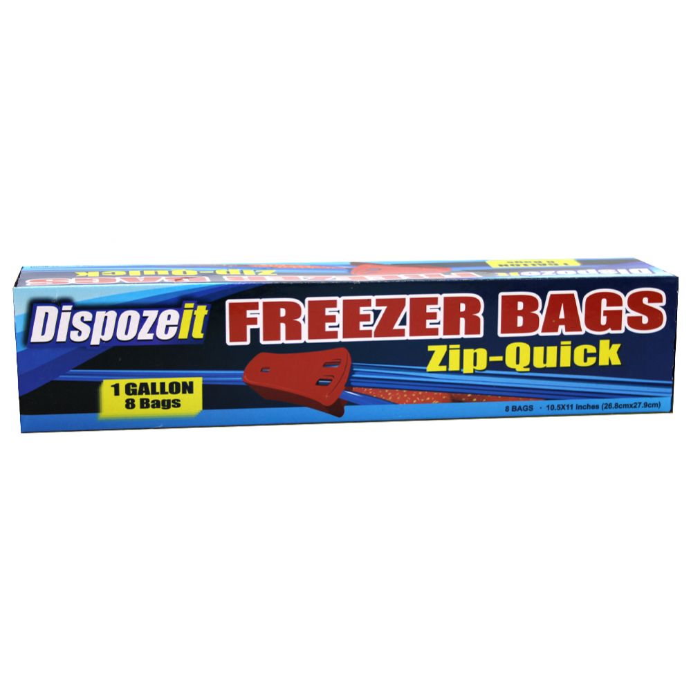 48 Bulk Dispozeit Freezer Bag 1 Gl 8 Ct Zip Quick Closure - at 