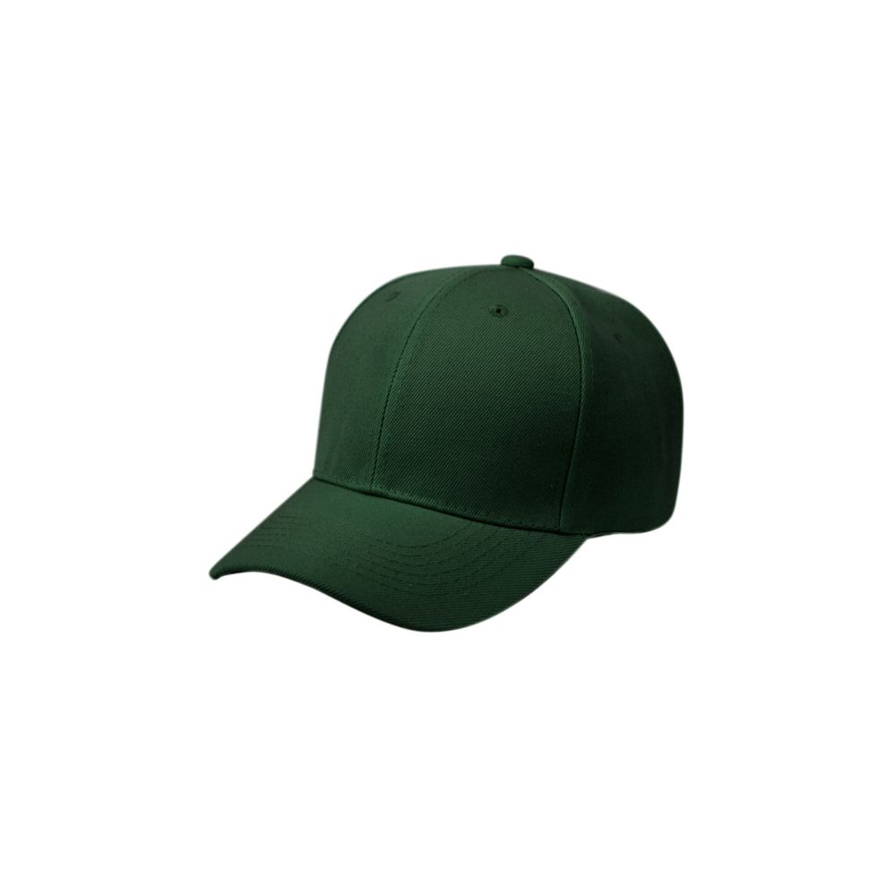 36 Bulk Plain Baseball Velcro Cap In Hunter Green at