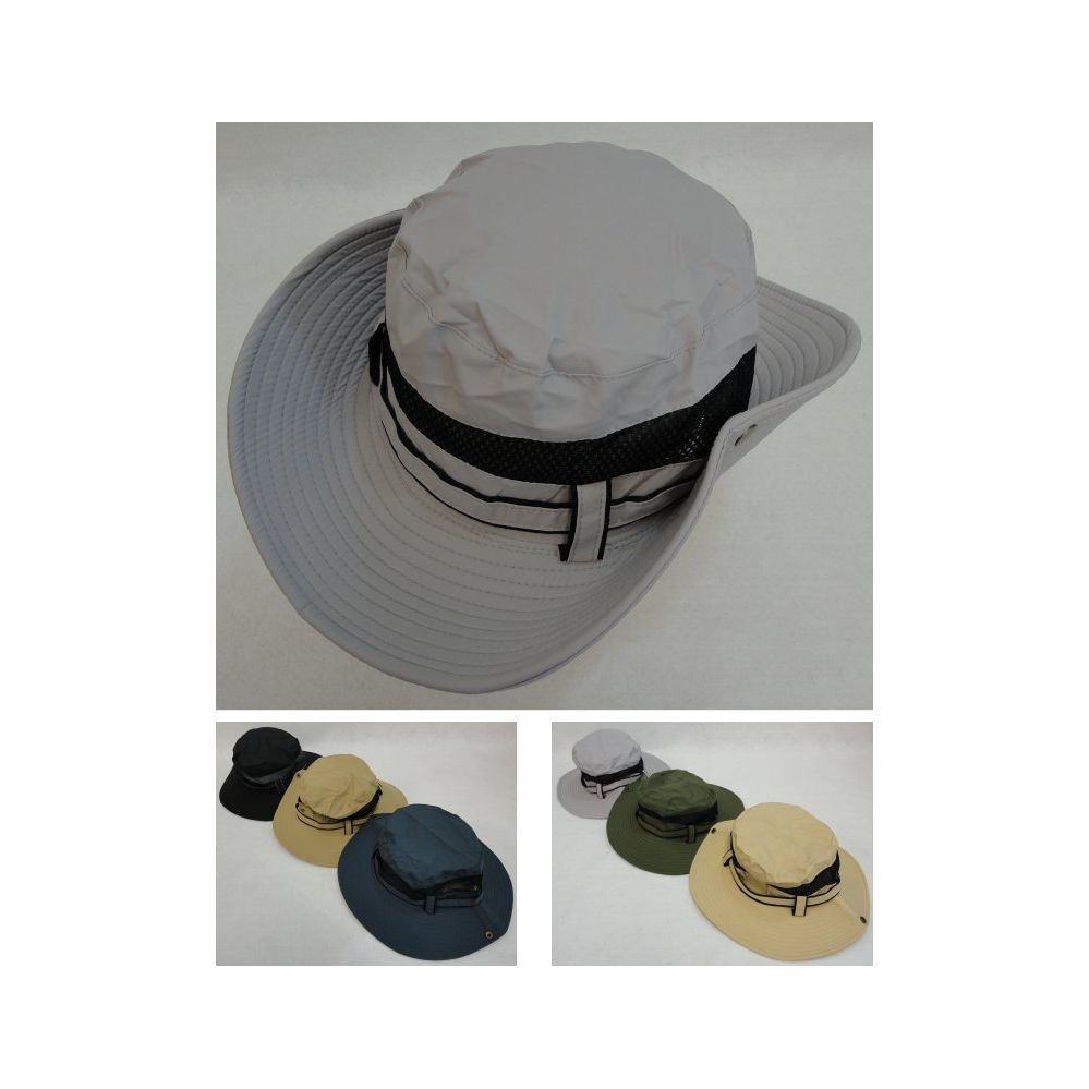24 Bulk Floppy Boonie Hat (solid Color) Air Mesh Sides at