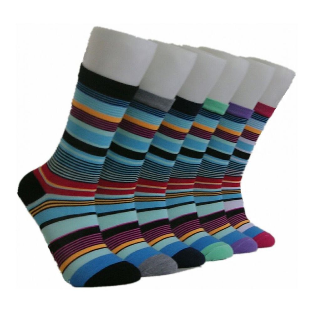 360 Bulk Women's Striped Crew Socks at