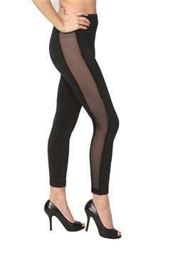 36 Bulk Women's Black SheeR-Panel Leggings - at 