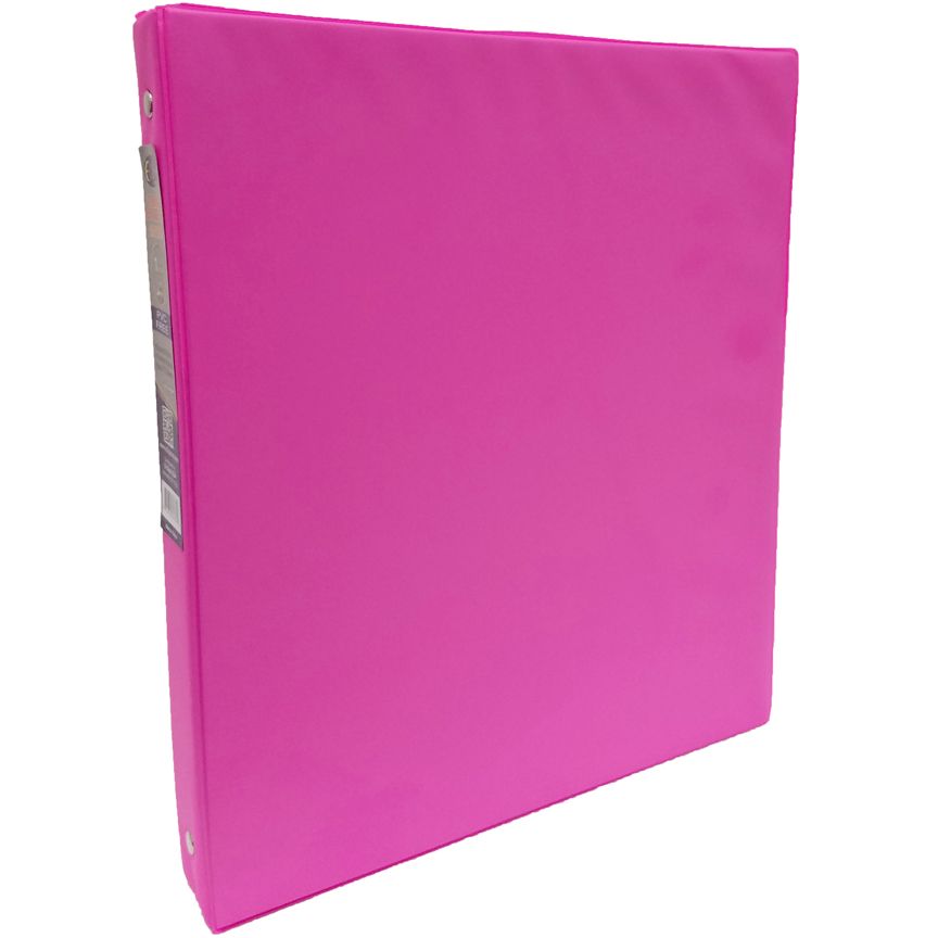 24 Bulk Vinyl Binder, 1", 2 Pockets, Neon Pink at