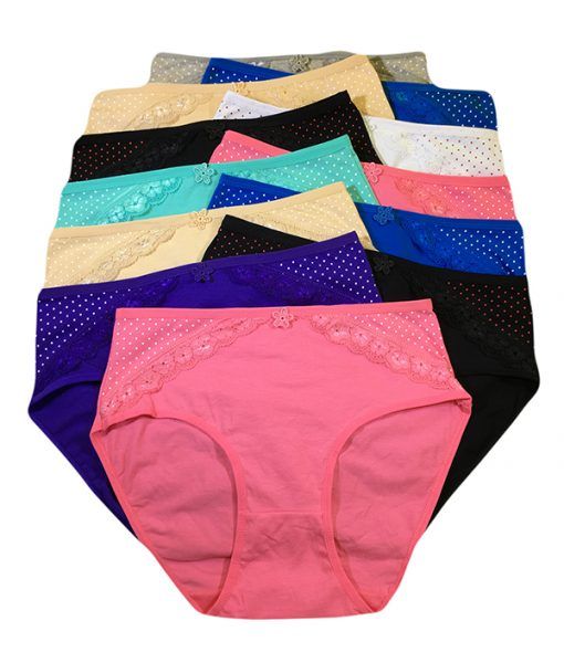 36 Bulk Rose Ladys Cotton Panty Assorted Colors In Size Small at