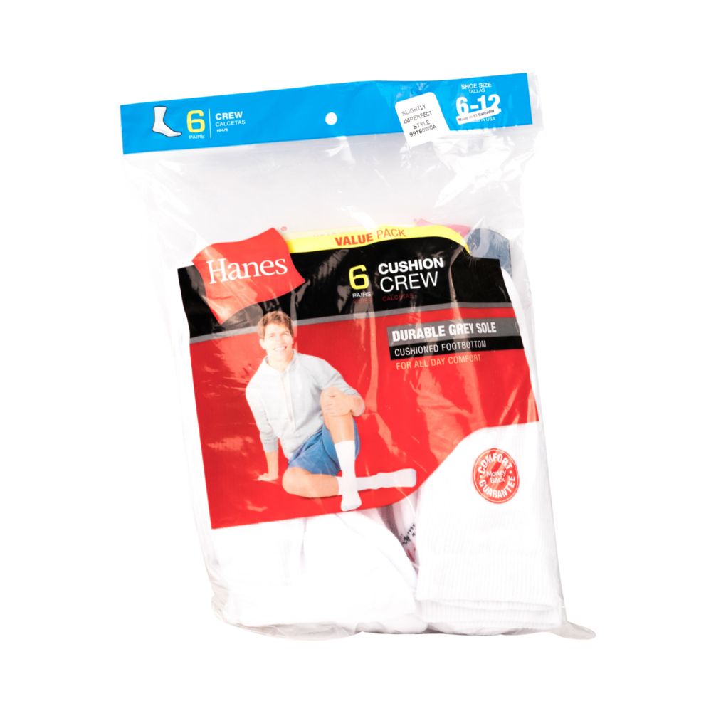 180 Bulk Hanes Slightly Irregular White Crew Socks For Men Size 612