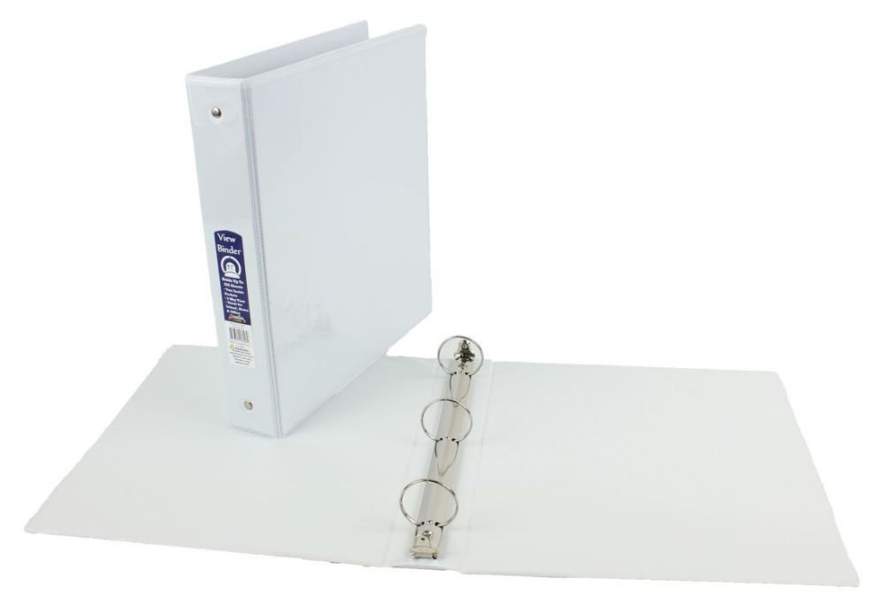 48 Bulk White 3Ring Binders With/ Inner Pockets at