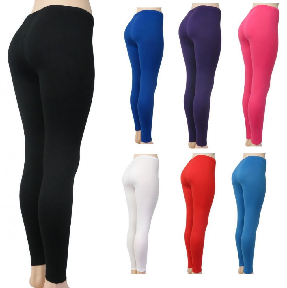 48 Bulk Women's Fashion Leggings - Assorted Solid Colors - at ...