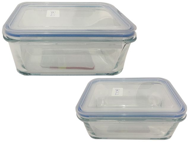 24 Bulk 1.1l Glass Rectangle Food Container - at - bluestarempire.com