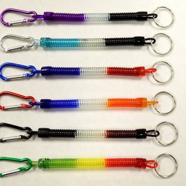 48 Bulk Spiral Cord With Carabiner Keychain at