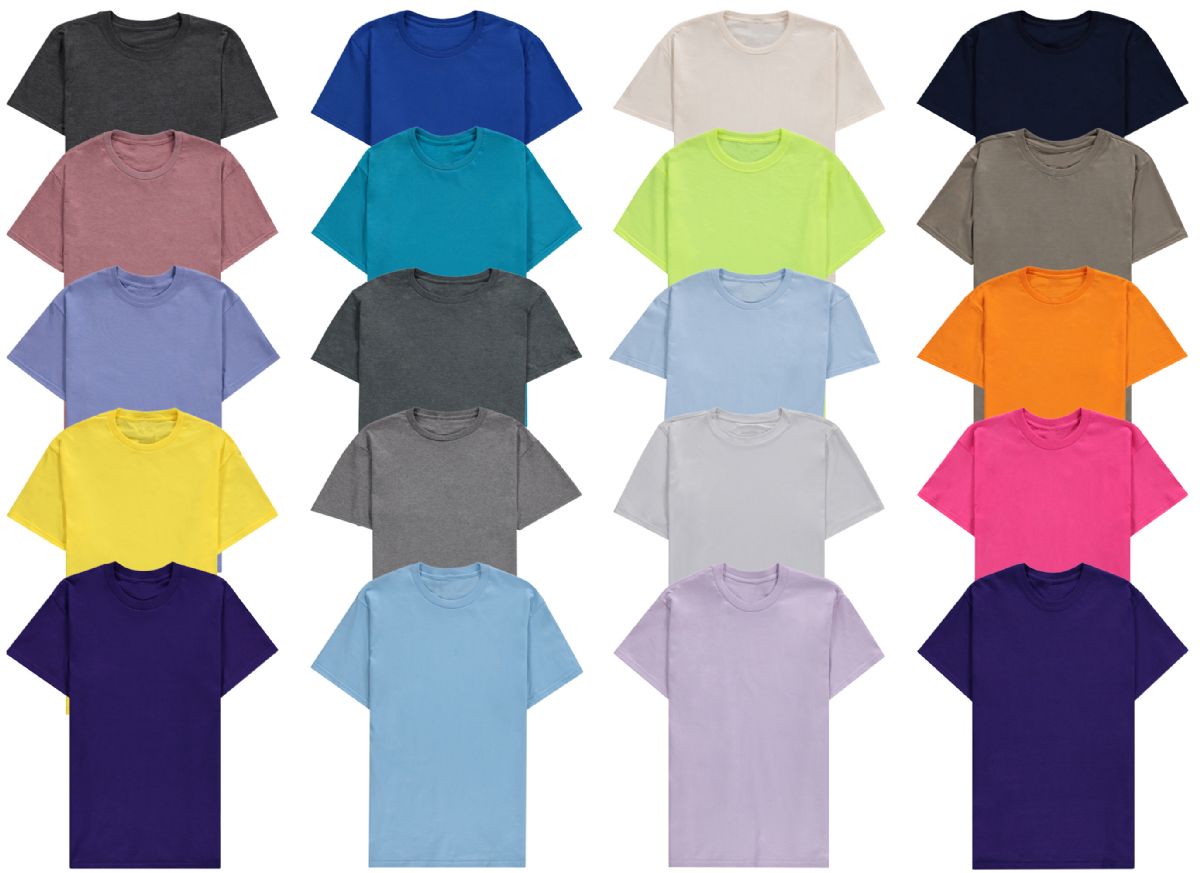 36 Bulk Mens Cotton Short T Shirts Mix Colors Mix Sizes - at