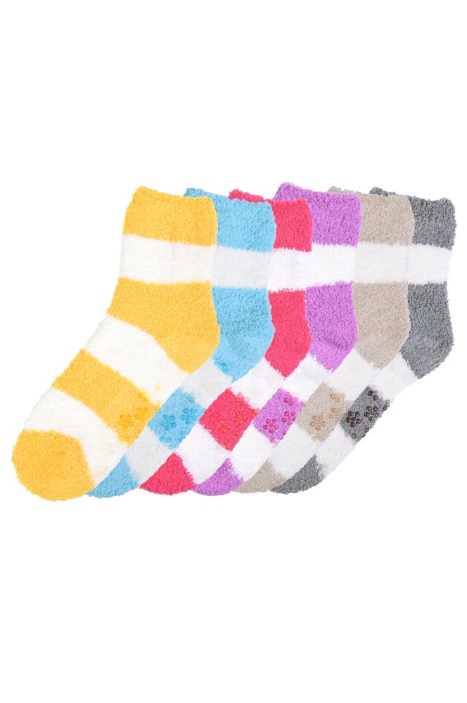 120 Bulk Women's Plush Soft Socks With Gripper Bottom Size 911 at