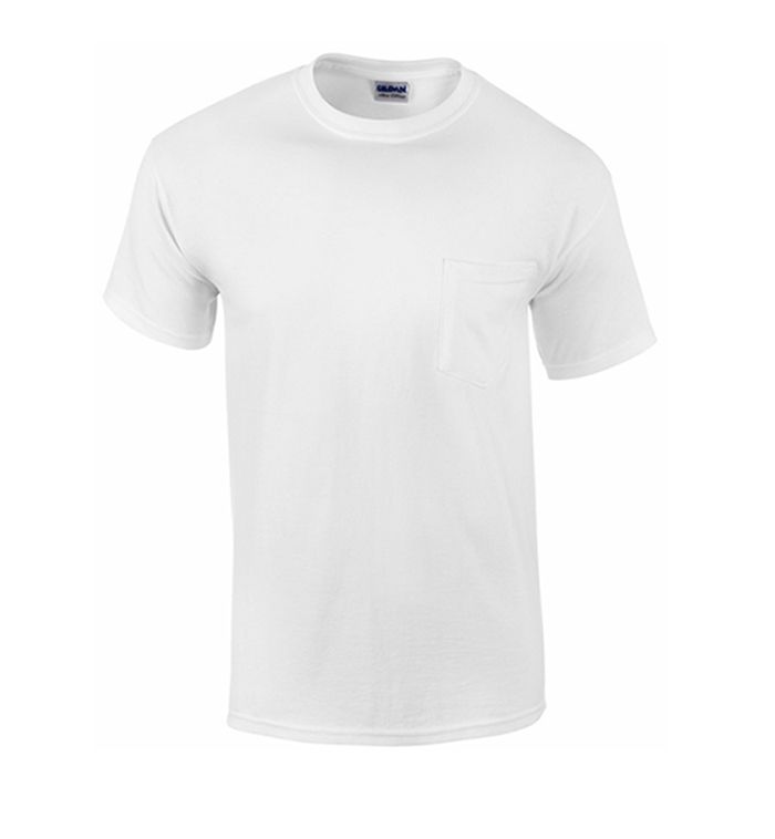 24 Bulk Men's Gildan Iregular White Pocket T-Shirt, Size 2X-Large - at ...
