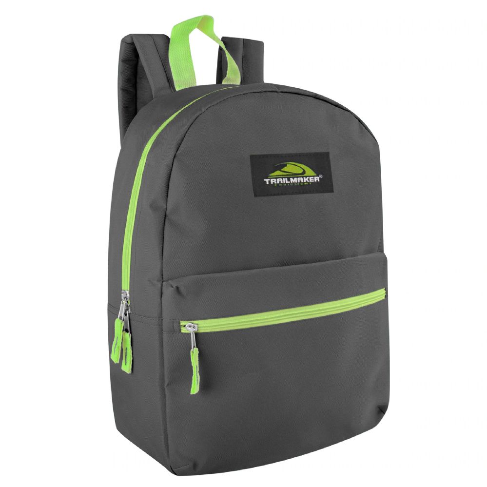 24 Bulk Trailmaker Classic 17 Inch Backpack In Grey - at ...