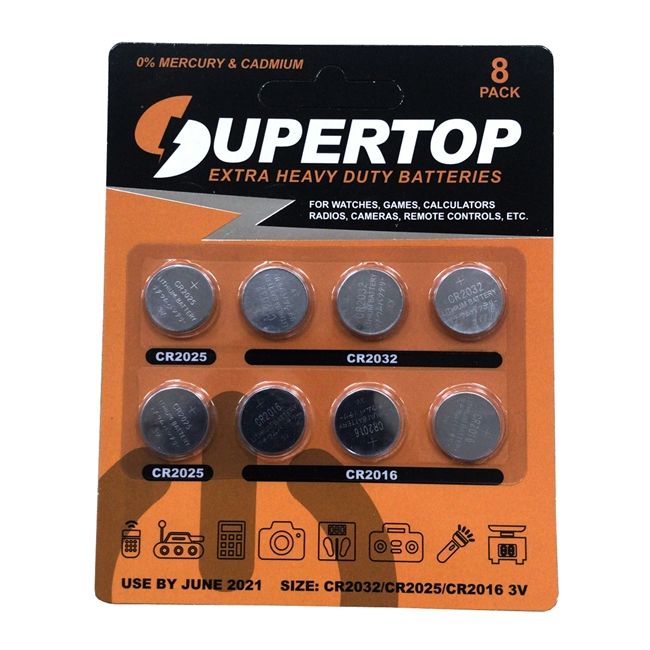72 Bulk Assorted Button Cell Batteries 8 Pcs at