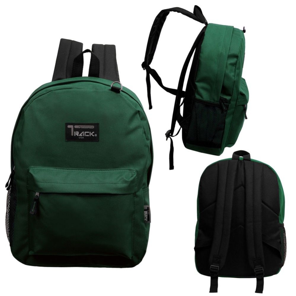 24 Bulk 17 Inch Classic Bulk Green Backpacks at