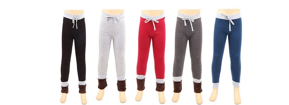 72 Bulk Children's Sweatpants Fur Lined Assorted Colors