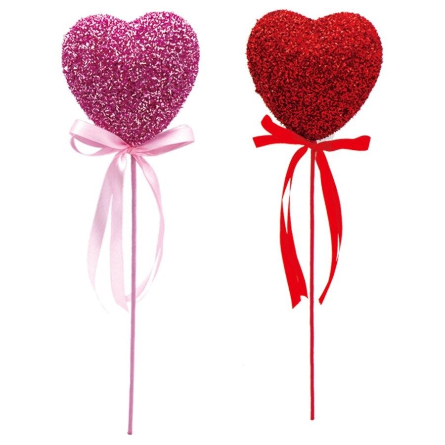 48 Bulk Heart Pick Glitter Valentine - at - bluestarempire.com