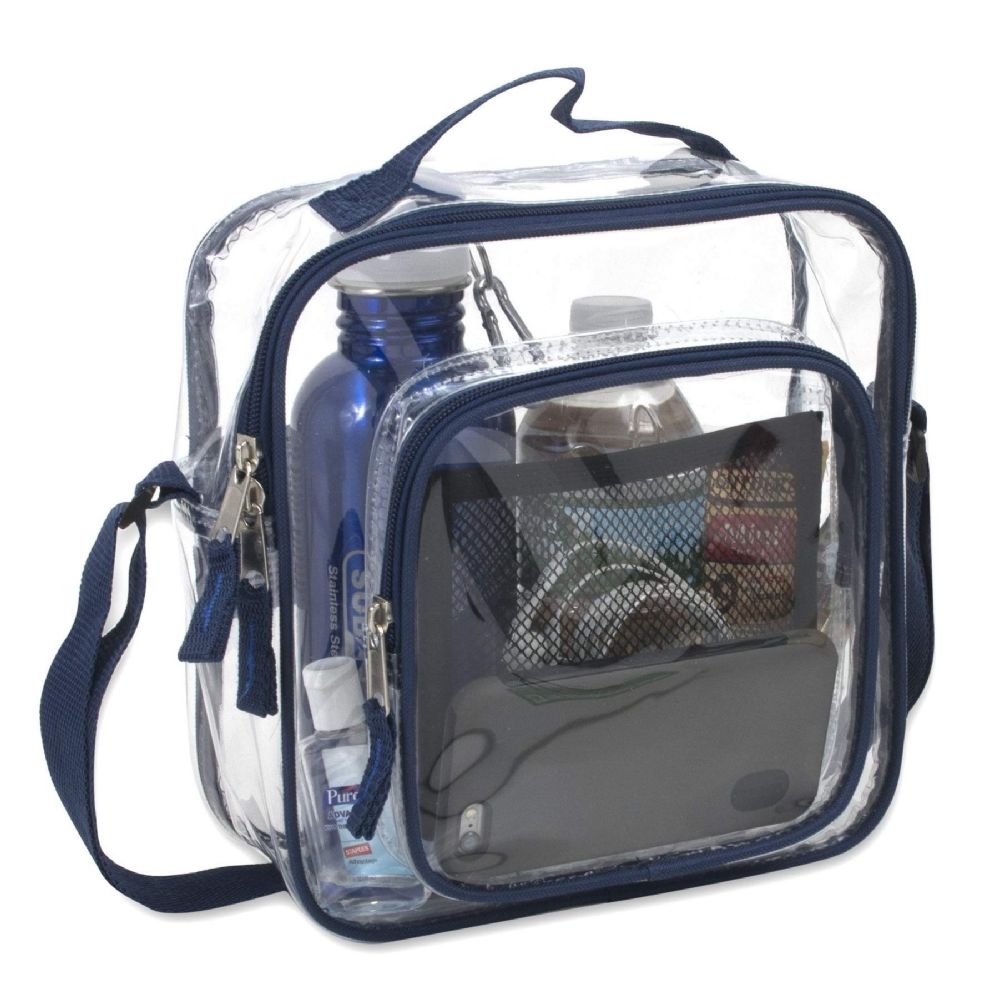 24 Bulk Clear Toiletry Bag In Navy at