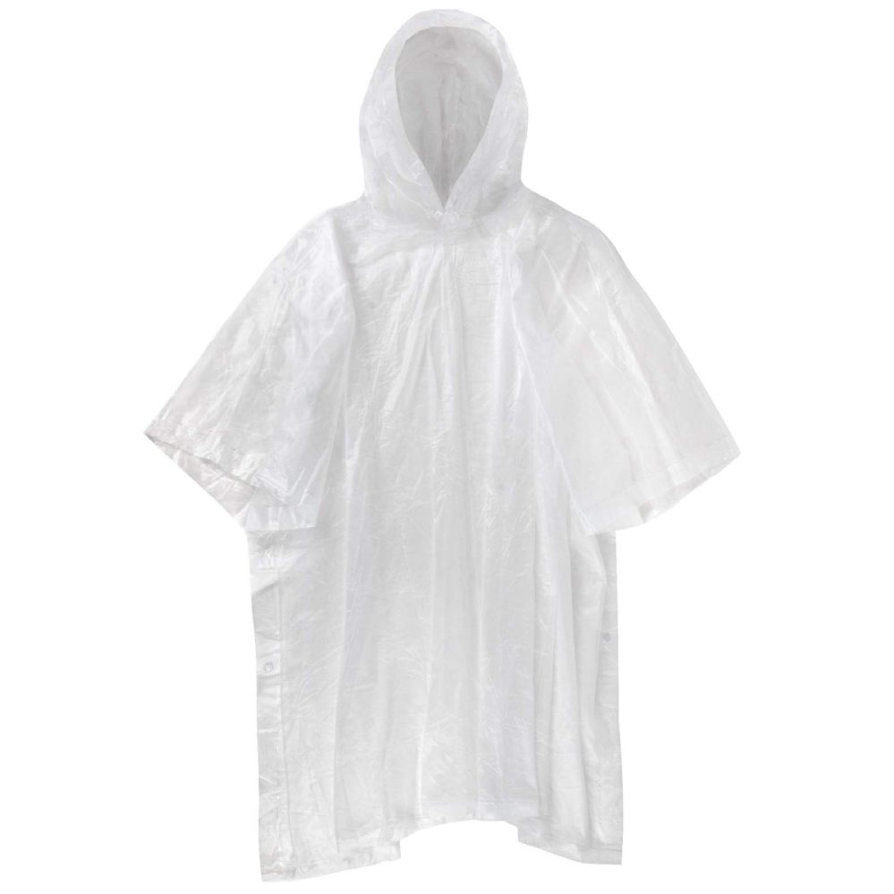 100 Bulk Reusable Deluxe Rain Ponchos Clear Only at