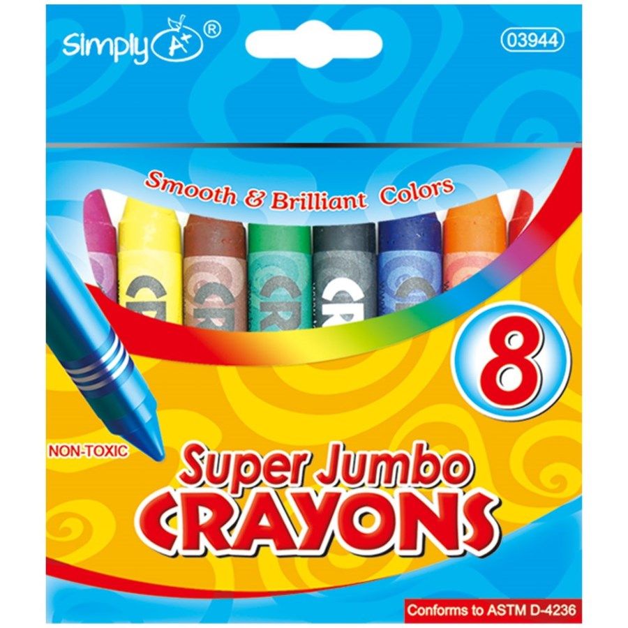 96 Bulk 8 Color Jumbo Crayon at