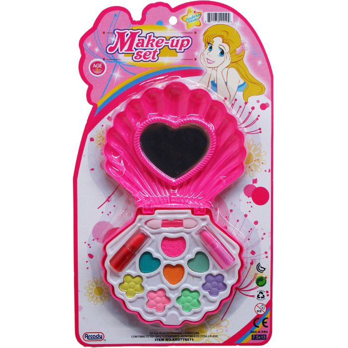 48 Bulk 9-inch Shell Shape Make Up Beauty Set On Blister Card - at ...