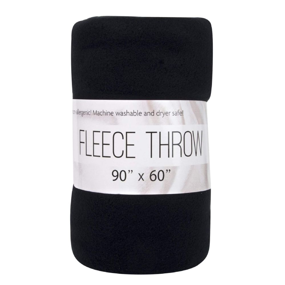 24 Bulk Oversized Fleece Throw Blankets 90" X 60" at
