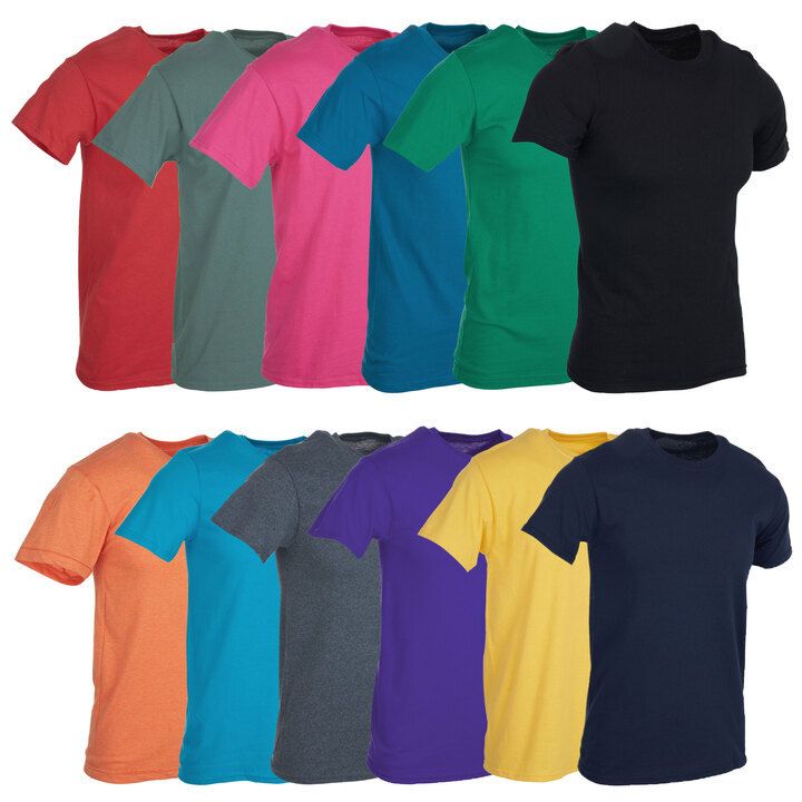 36 Bulk Mens Cotton Short Sleeve TShirts, Bulk Crew Tees For Guys