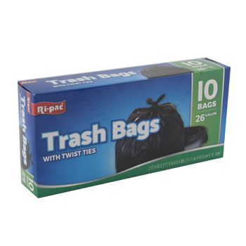 24 Bulk Trash Bags 10ct - 26 Gallon Black - at 