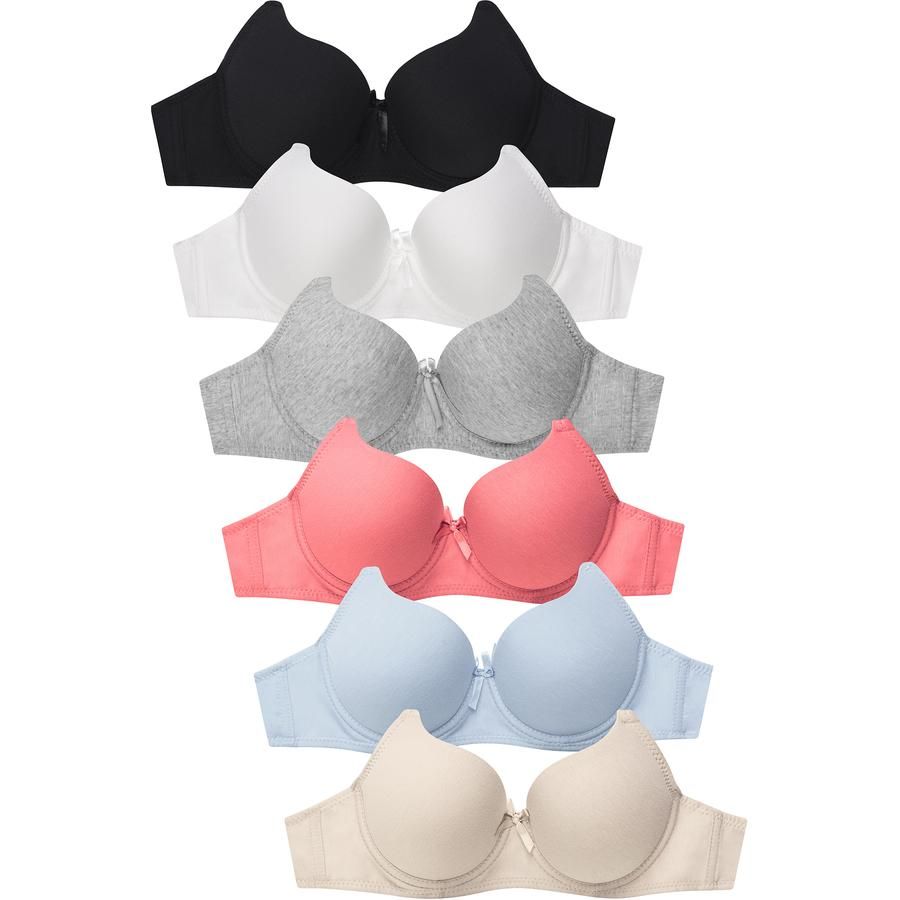 288 Wholesale Sofra Ladies Full Cup Plain Cotton Bra C Cup - at 