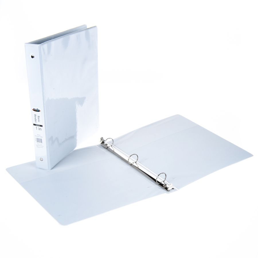 12 Bulk 3 Ring Binder .5 Inch View White .15Mm Pvc 900 Gsm Board Nested