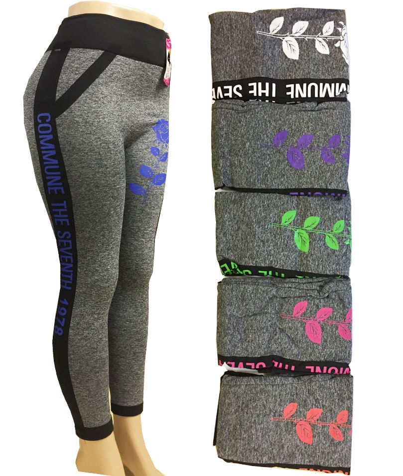 24 Bulk Womens Commune The Seventh Winter Stretch Leggings In Assorted
