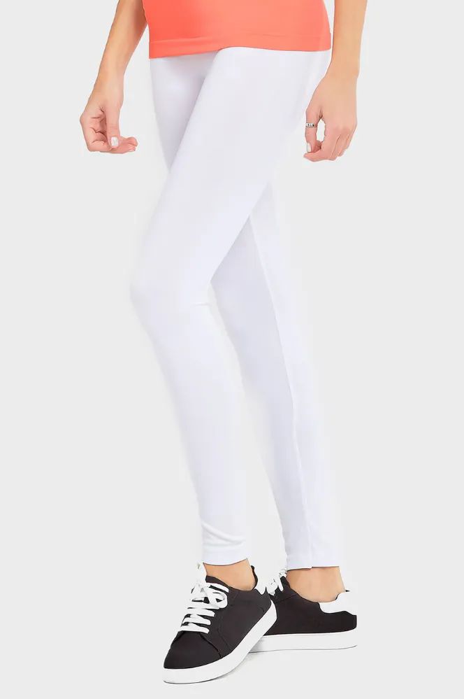 60 Bulk Sofra Ladies High Waist Leggings - White - at