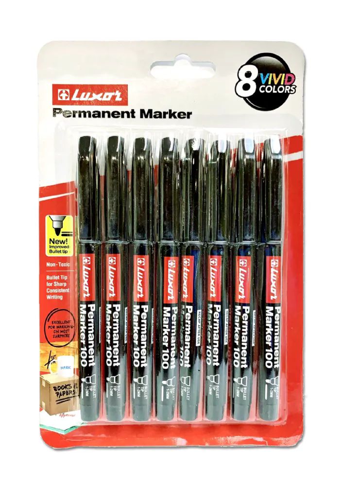 72 Bulk Permanent Marker Black, 8 Pack - at 