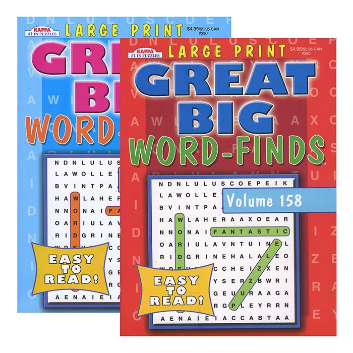 48 Bulk Kappa Large Print Great Big Word Finds Puzzle Book - at ...