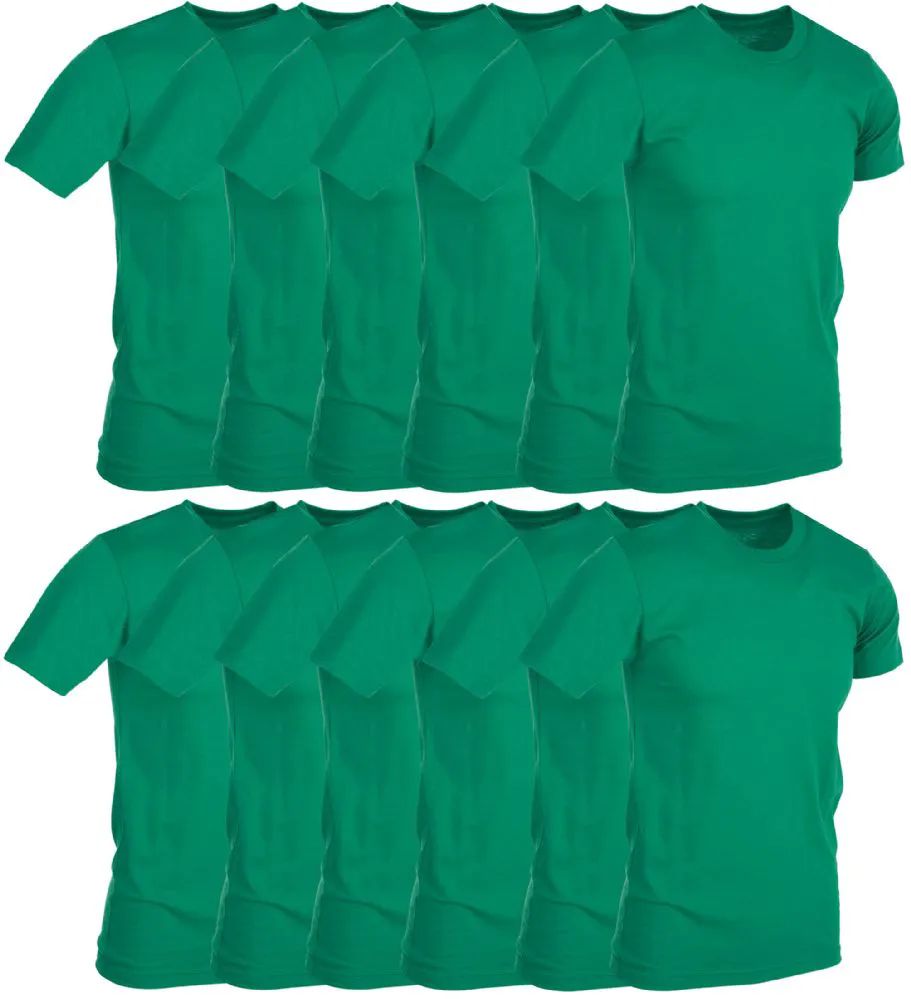 60 Bulk Mens Green Cotton Crew Neck T Shirt Size Small