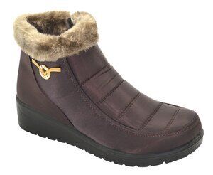 12 Bulk Ankle Snow Boots For Women Comfortable Winter Boots Color Brown Size 7-11