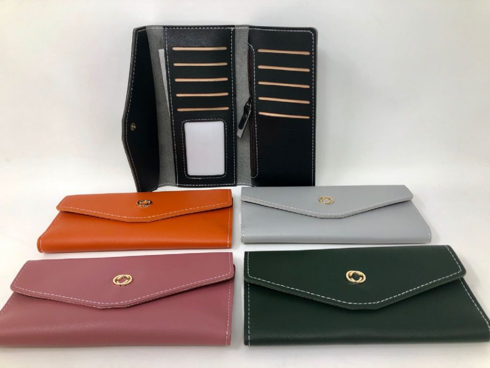 Wallet Assortment 72 Bulk Clutch Wallet In Assorted Colors - at - bluestarempire.com