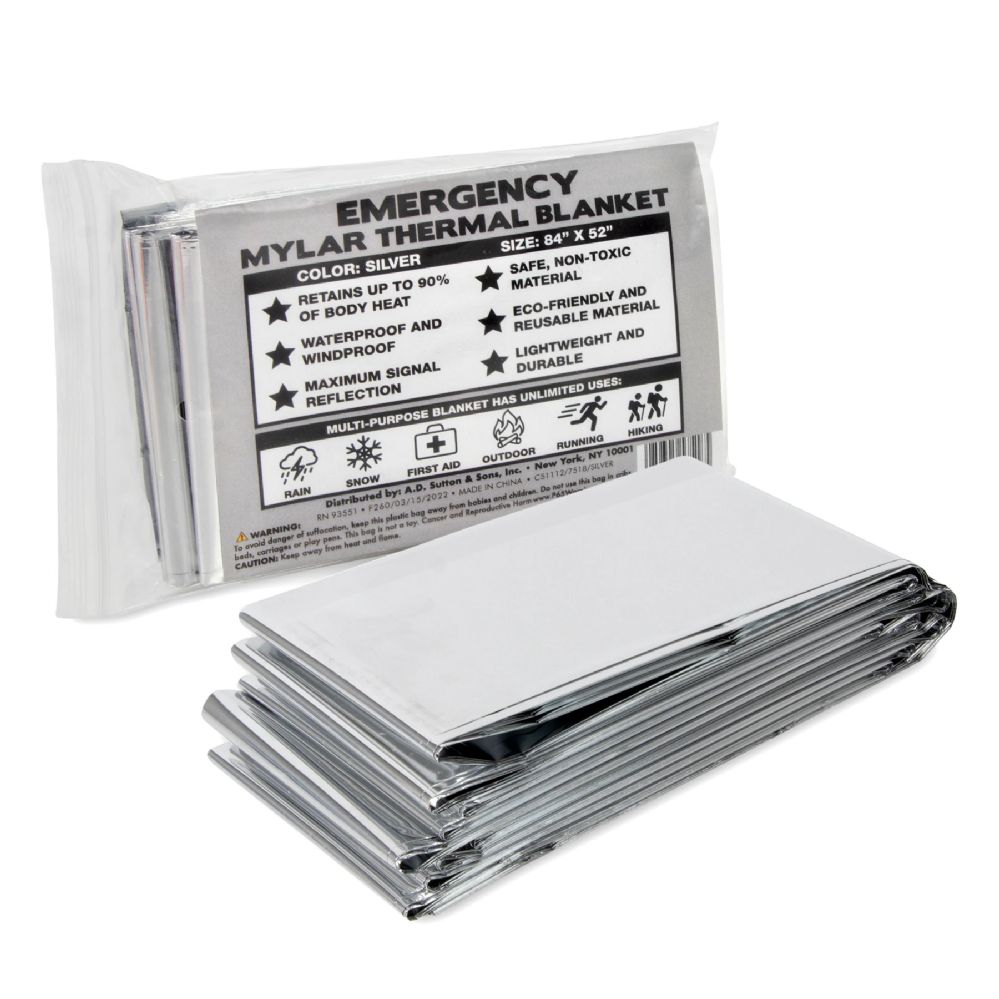 100 Bulk Emergency Thermal Blanket 84 X 52 at