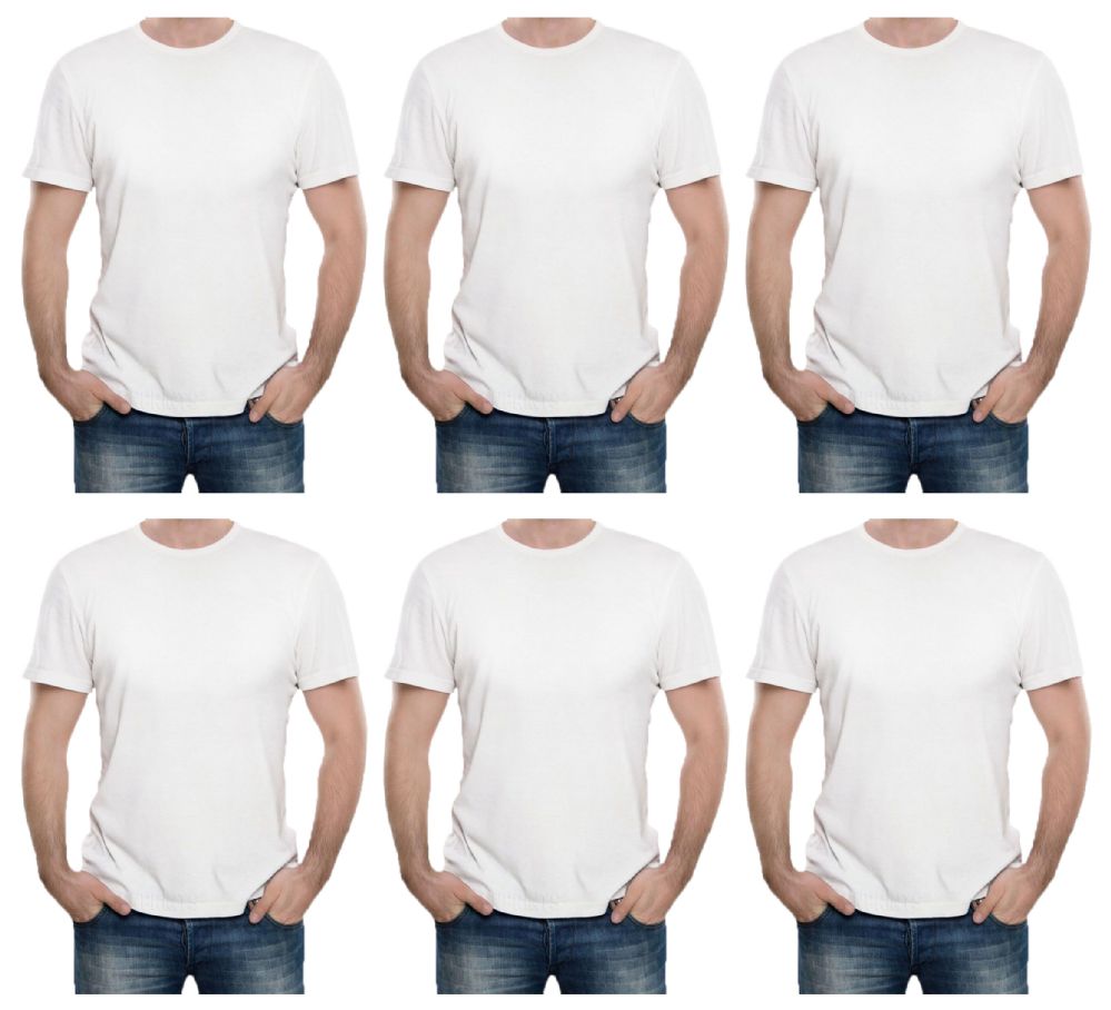 6 Bulk Men's Cotton Short Sleeve T-Shirt Size 3X-Large - White