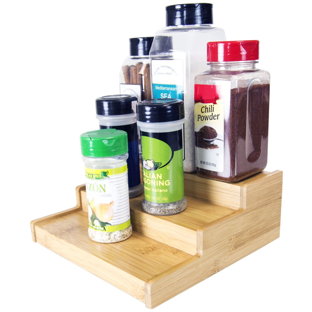 12 Bulk 3 Tier Bamboo Spice Rack, Natural - at - bluestarempire.com