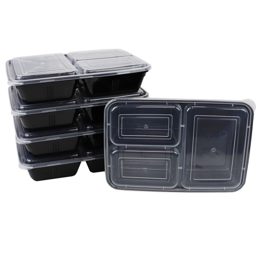 12 Bulk Home Basic 10 Piece 3 Compartment BpA-Free Plastic Meal